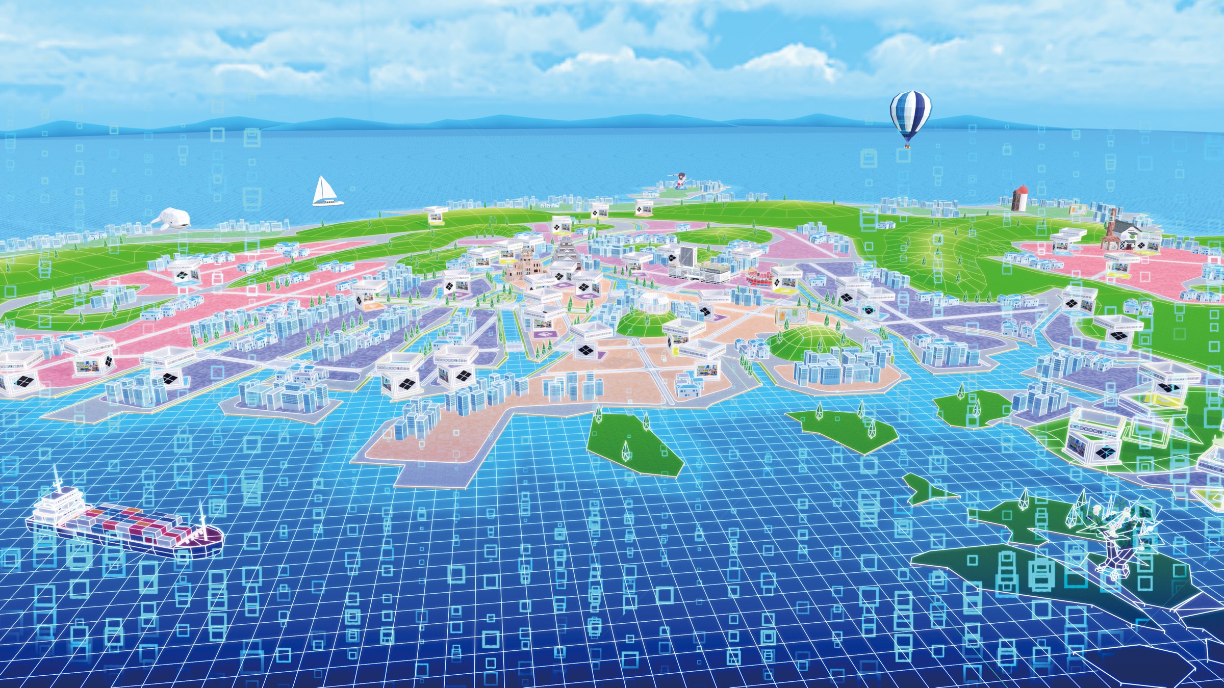 ひろしまプライム企業メタバース展のメタバース空間全景